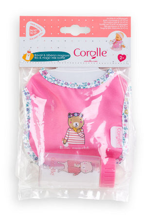 Corolle Doll Accessory - Mon Grand Bib & Magic Milk Bottle - Treasure Island Toys