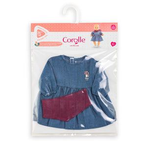 Corolle Fashion - Mon Grand Jean Dress & Scarf, 14 Inch - Treasure Island Toys