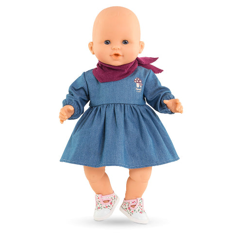 Corolle Fashion - Mon Grand Jean Dress & Scarf, 14 Inch - Treasure Island Toys