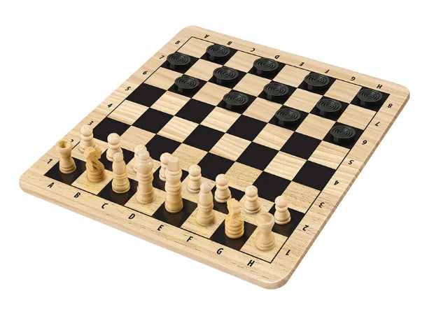 Chess & Checkers, Wooden - Treasure Island Toys