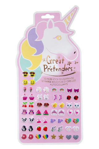Great Pretenders Fashion - Unicorn Sticker Earrings - Treasure Island Toys