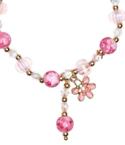 Pink glass 2025 bead necklace