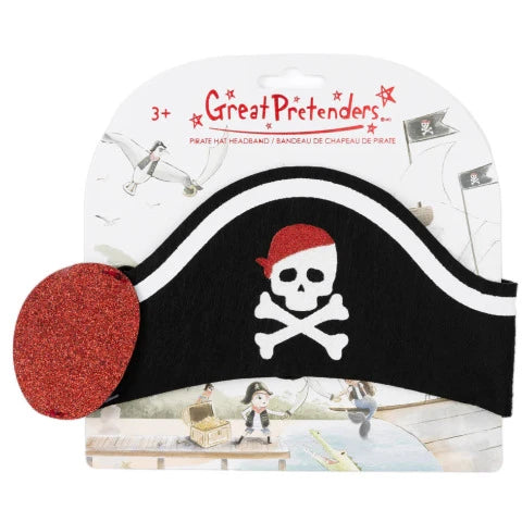 Great Pretenders Costume - Pirate Hat Headband with Eyepatch - Treasure Island Toys