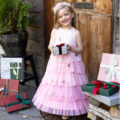 Great Pretenders Dress - Christmas Tree Dress & Headpiece, Blush - Treasure Island Toys