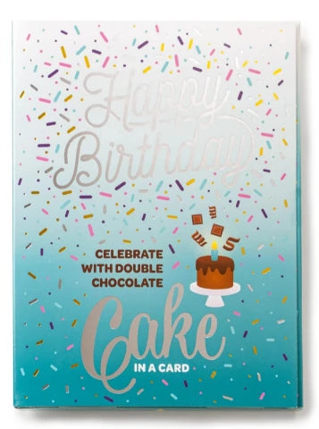 InstaCake  Cake in a Card - Happy Birthday Teal, Double Chocolate