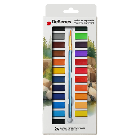 Deserres Watercolour Kit, 24 Half Pans - Treasure Island Toys