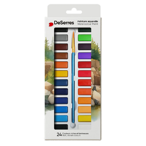 Deserres Watercolour Kit, 24 Half Pans - Treasure Island Toys