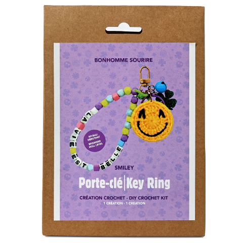 PBI Art DIY Crochet Key Ring Smiley Face