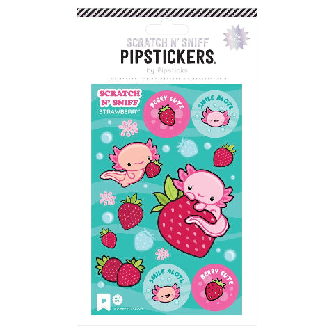 Pipsticks Scratch & Sniff Stickers Berry Cute Axolotl - Treasure Island Toys