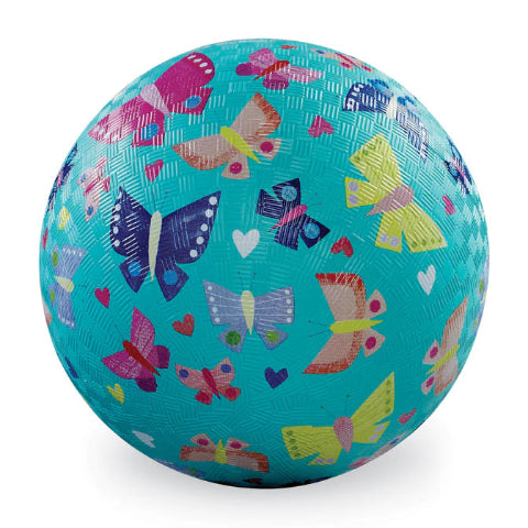 Crocodile Creek Playground Ball 7 Inch, Butterfly Rainbow - Treasure Island Toys
