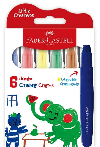 Faber-Castell Little Creatives Jumbo Creamy Crayons, 6 Pack - Treasure Island Toys