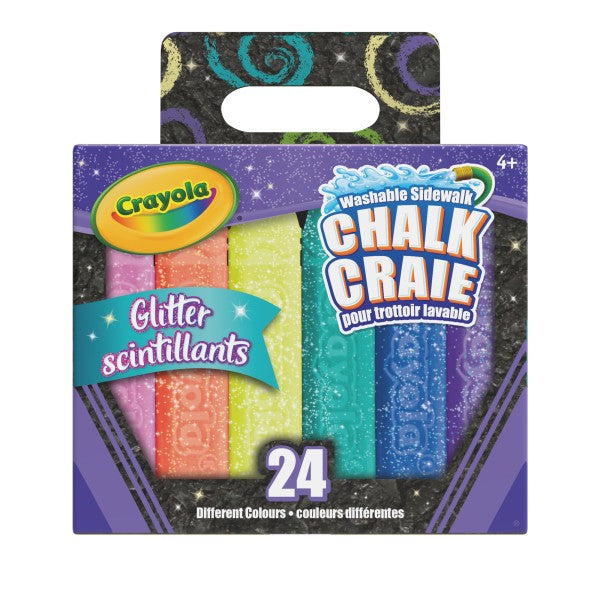 Crayola Sidewalk Chalk Glitter, 24 Piece - Treasure Island Toys