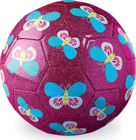 Crocodile Creek Soccer Ball Size 3, Glitter Butterfly - Treasure Island Toys