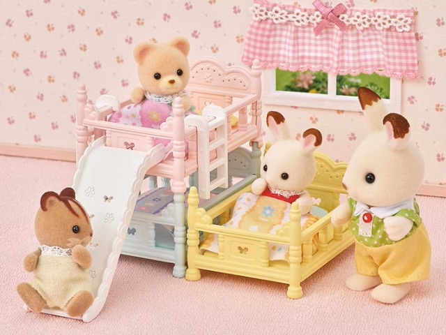 Calico Critters Furniture - Triple Baby Bunk Beds - Treasure Island Toys
