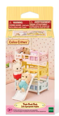 Calico Critters Furniture - Triple Baby Bunk Beds - Treasure Island Toys