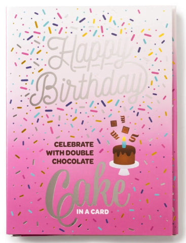InstaCake Cake in a Card - Happy Birthday Pink, Double Chocolate - Treasure Island Toys