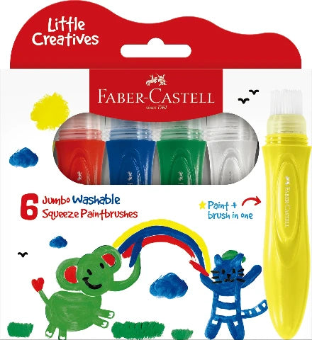 Faber-Castell Little Creatives Jumbo Squeezing Paintbrush, Washable - Treasure Island Toys