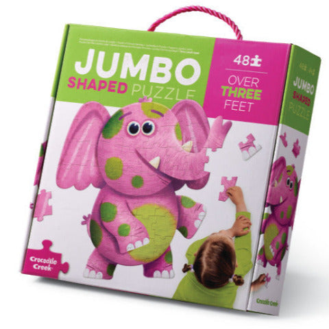 Crocodile Creek Puzzle Jumbo Elephant, 48 Piece - Treasure Island Toys