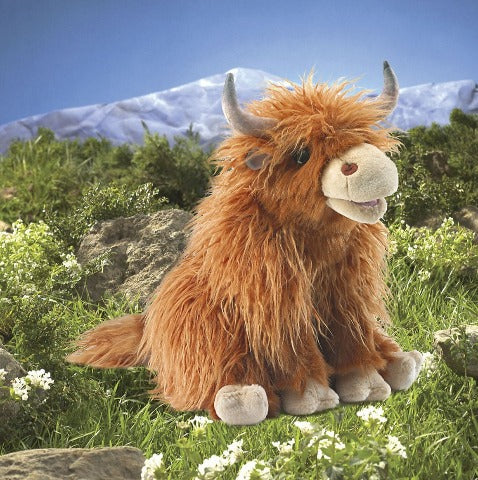 Folkmanis Puppet - Highland Cow - Treasure Island Toys