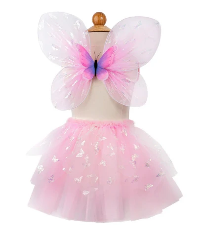 Great Pretenders Tutu - Flutter Butterfly Skirt & Wings, Pink - Treasure Island Toys