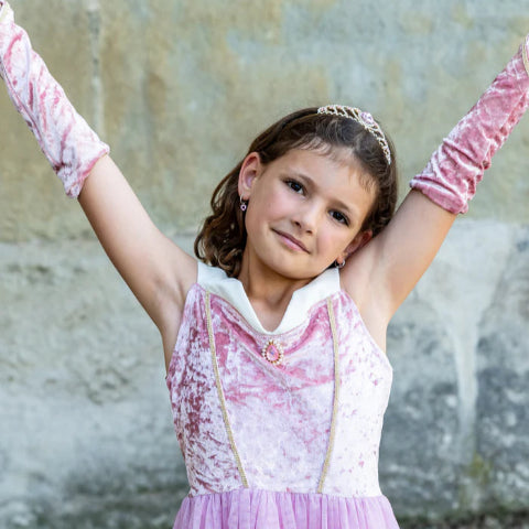 Great Pretenders Dress - Velvety Soft Sleeping Sweetheart Princess with Arm Warmers