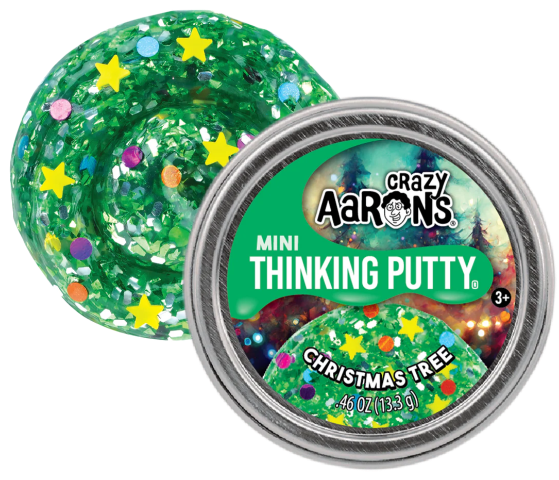 Crazy Aaron's Thinking Putty Holiday Mini - Christmas Tree - Treasure Island Toys