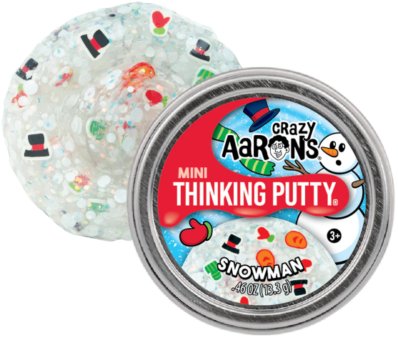 Crazy Aaron's Thinking Putty Holiday Mini - Snowman - Treasure Island Toys