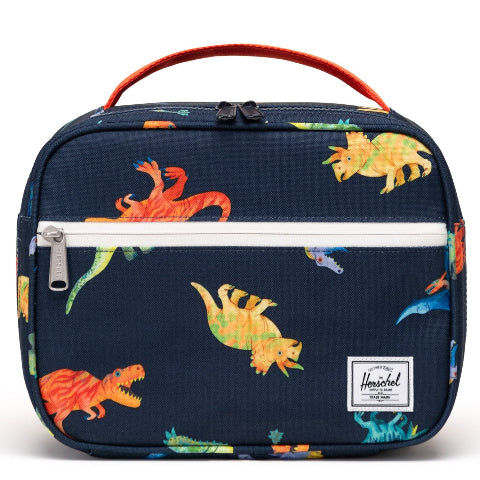 Herschel Pop Quiz Lunchbox Watercolour Dinos Darkest Navy - Treasure Island Toys