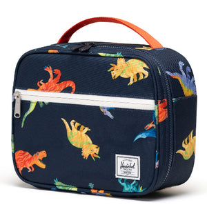 Herschel Pop Quiz Lunchbox Watercolour Dinos Darkest Navy - Treasure Island Toys