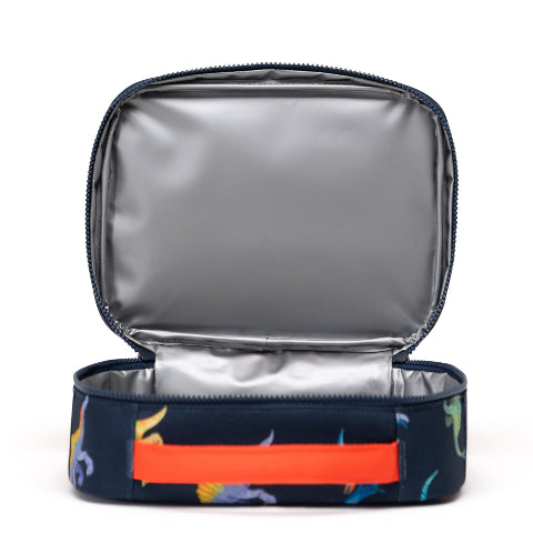 Herschel Pop Quiz Lunchbox Watercolour Dinos Darkest Navy - Treasure Island Toys