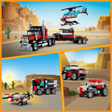 Lego Creator 3in1 Flatbed Truck with Helicopter - Treasure Island Toys