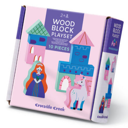 Crocodile Creek Build & Play Wood Block Playset, Princess Palace