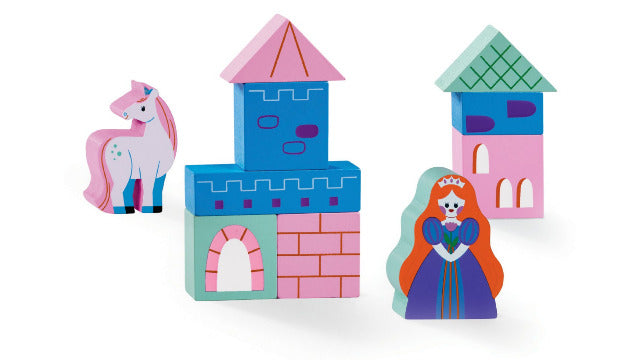 Crocodile Creek Build & Play Wood Block Playset, Princess Palace - Treasure Island Toys