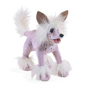Folkmanis Puppet - Chinese Crested Dog - Treasure Island Toys