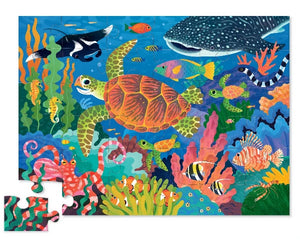 Crocodile Creek Puzzle Floor Foil Sea Turtle, 36 Piece - Treasure Island Toys