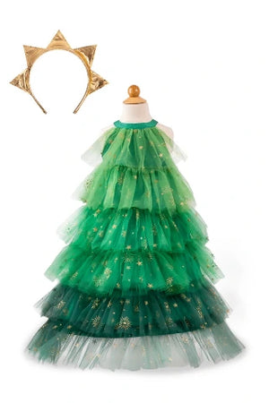 Great Pretenders Dress - Christmas Tree Dress & Headpiece, Size 5-6 - Treasure Island Toys