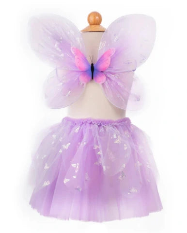 Great Pretenders Tutu - Flutter Butterfly Skirt & Wings, Lilac - Treasure Island Toys