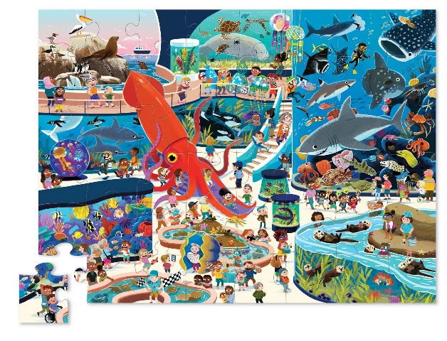 Crocodile Creek Puzzle Day at the Museum Aquarium, 48 Piece - Treasure Island Toys