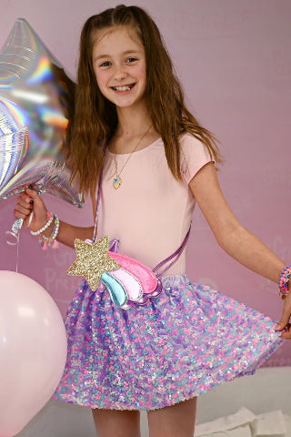 Great Pretenders Skirt - Purple Party Sequins