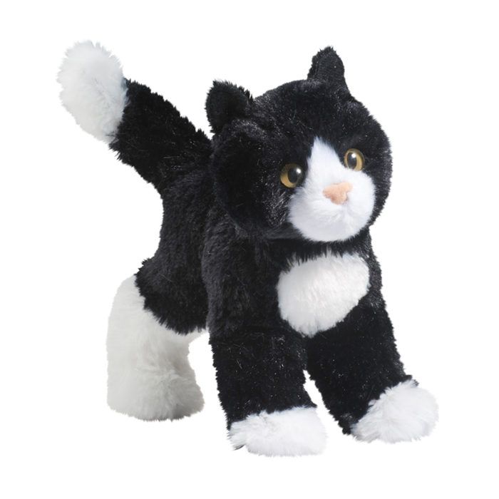Douglas Cuddle Cat Snippy Black & White, Mini - Treasure Island Toys