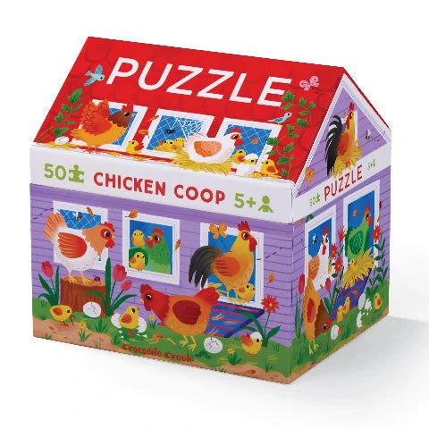 Crocodile Creek Puzzle House Chicken Coop, 50 Piece - Treasure Island Toys