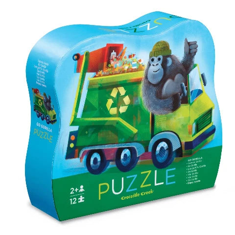 Crocodile Creek Puzzle Mini Shaped Gorilla, 12 Piece - Treasure Island Toys