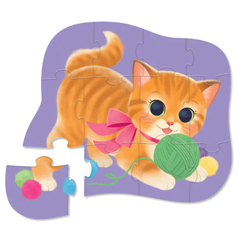 Crocodile Creek Puzzle Mini Shaped Cute Kitten , 12 Piece - Treasure Island Toys