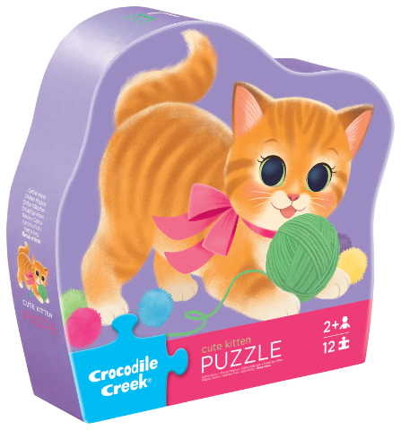 Crocodile Creek Puzzle Mini Shaped Cute Kitten , 12 Piece - Treasure Island Toys