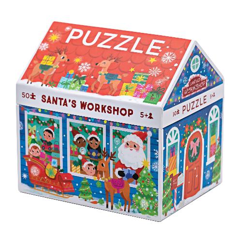 Crocodile Creek Puzzle House Santa's Workshop, 50 Piece - Treasure Island Toys