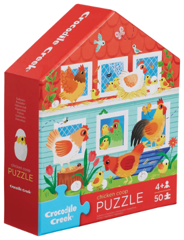 Crocodile Creek Puzzle Flat House Chicken Coop, 50 Piece - Treasure Island Toys
