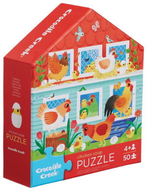Crocodile Creek Puzzle Flat House Chicken Coop, 50 Piece - Treasure Island Toys