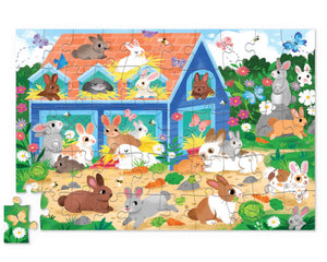 Crocodile Creek Puzzle Flat House Bunny House, 50 Piece - Treasure Island Toys
