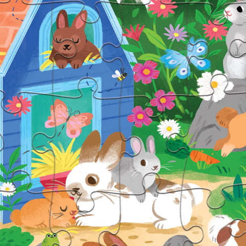 Crocodile Creek Puzzle Flat House Bunny House, 50 Piece - Treasure