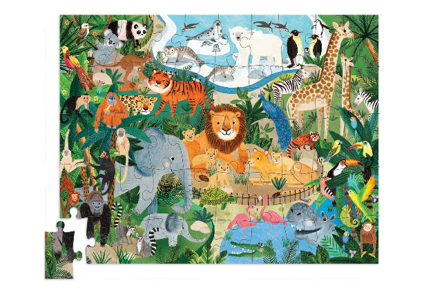 Crocodile Creek Puzzle Flat House Zoo, 50 Piece